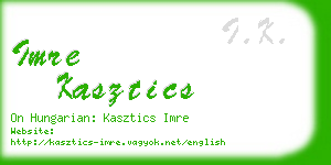 imre kasztics business card